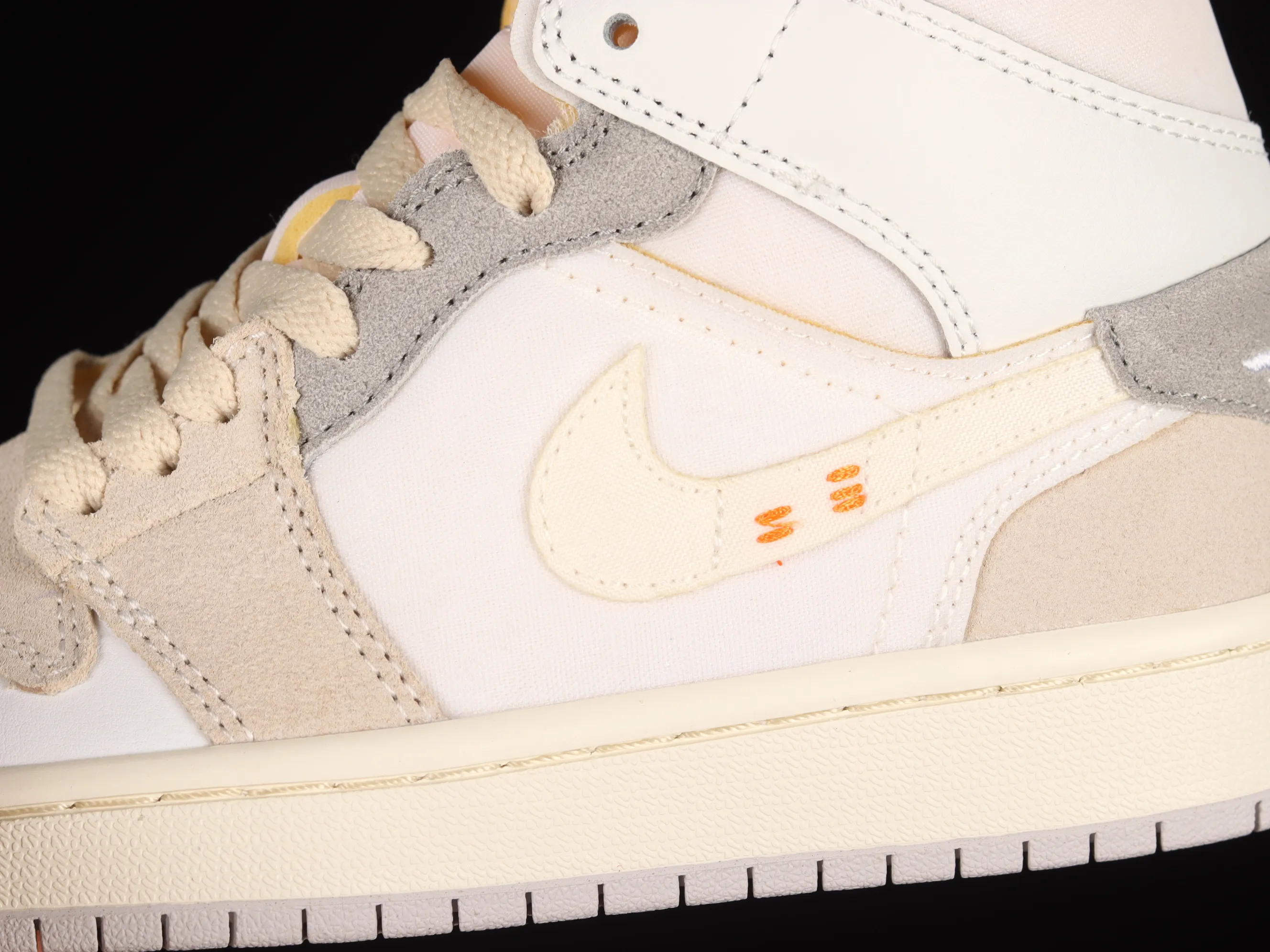 All categories Air Jordan Jordan series basketball shoes Air Jordan 1 Mid Air Jordan 1 Mid "White And Phantom" AJ1 Joe 1 seam deconstruction DM9652-100